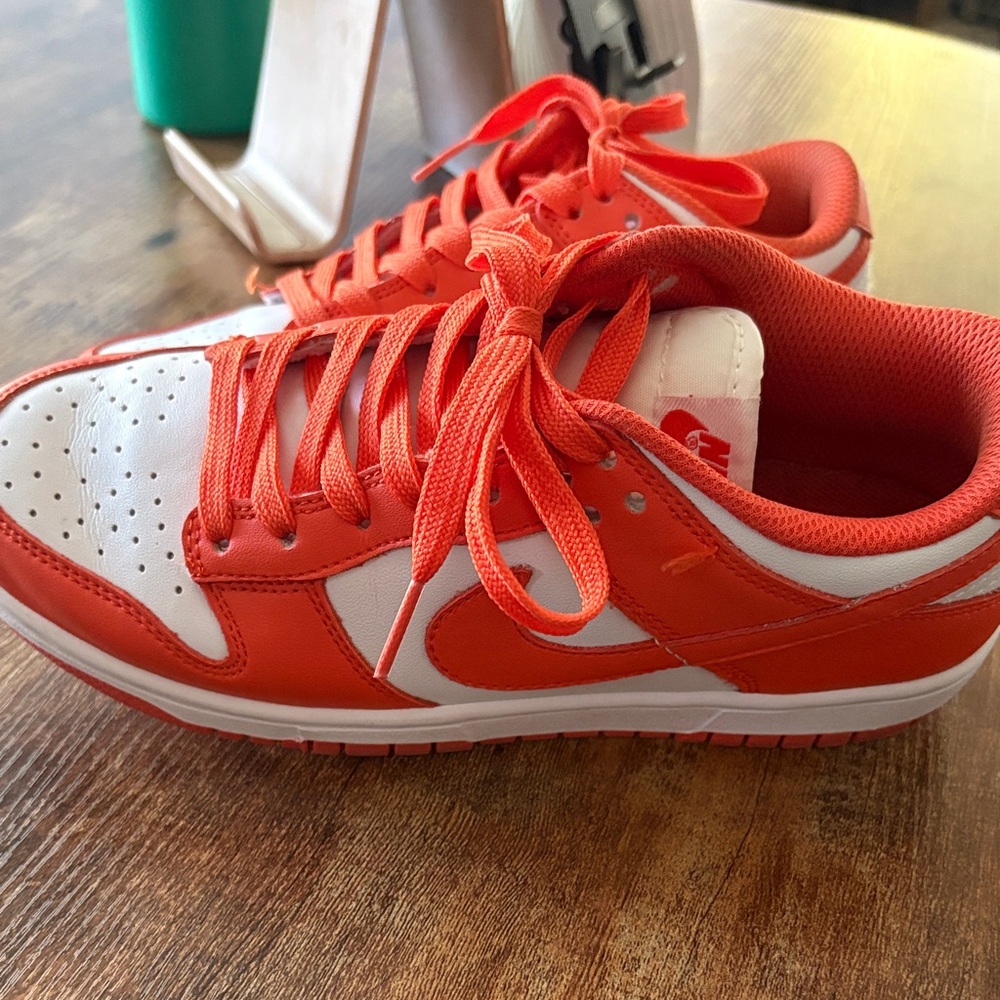 Nike Women's Orange and White Sneakers